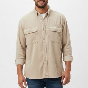 Serge Platini Light Brown Corduroy Shirt Jacket There A Short Shirt